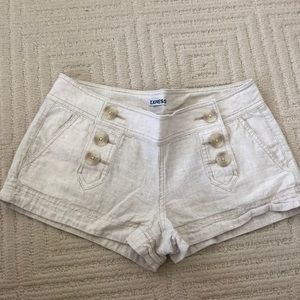 Express tan linen shorts